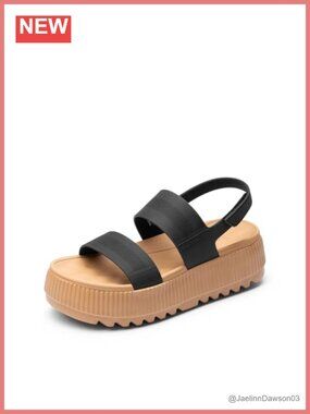 Waterproof Lightweight Platform Sandals with Arch Support Footbed